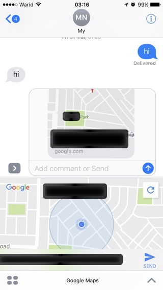 How To Share Your Current Location On iMessage With Google Maps - iOS ...