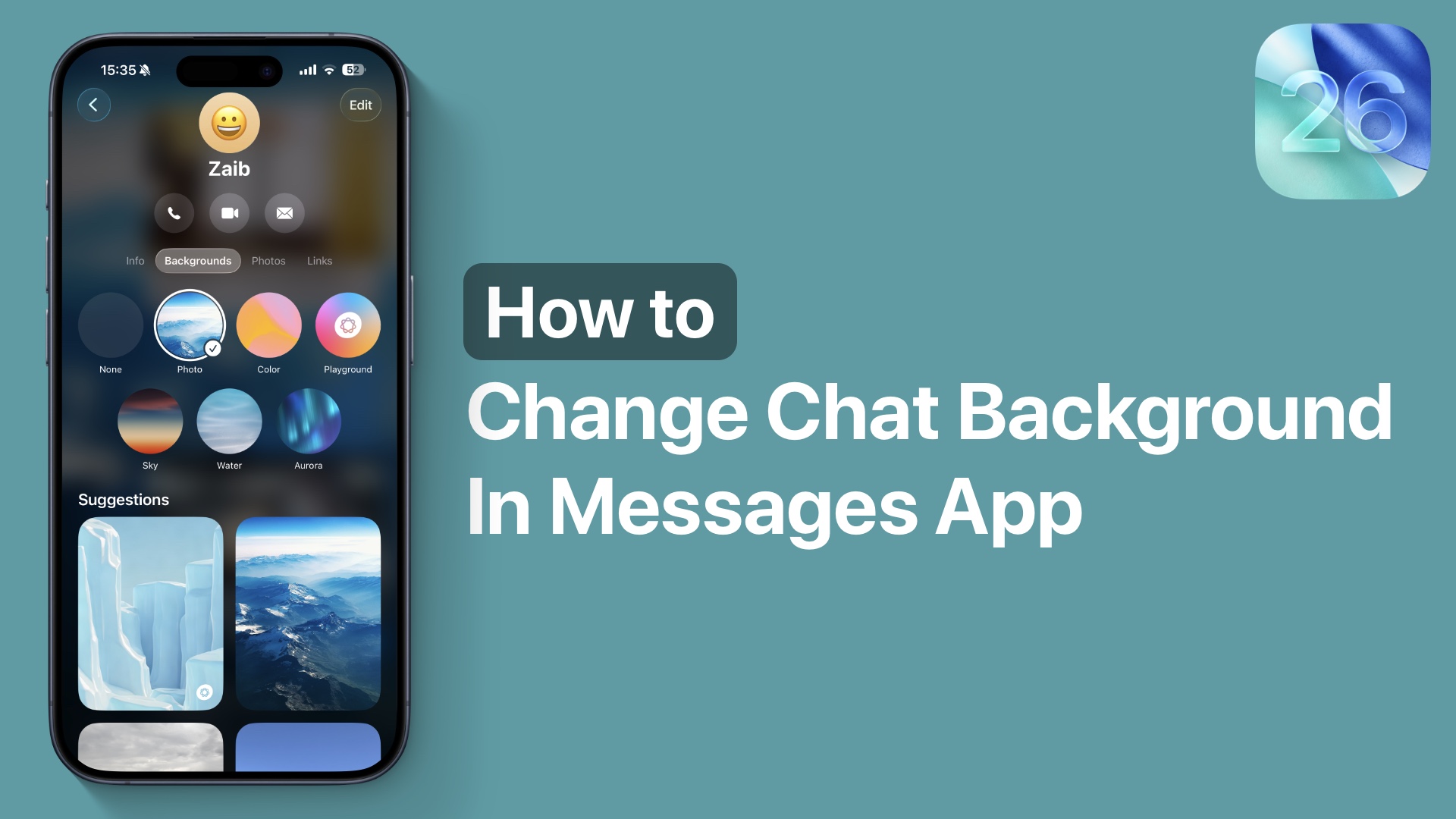 How To Change Chat Background In iOS 26 Messages App