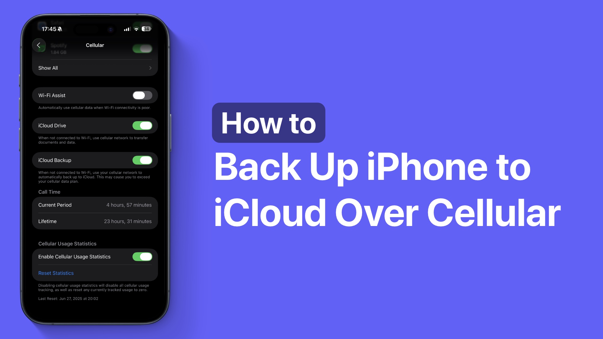 How to Make iCloud Backups Over Cellular Data