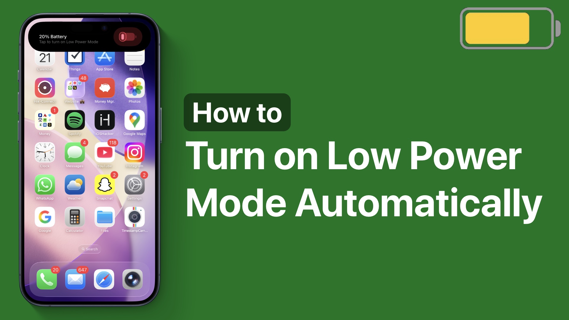 How to Turn On Low Power Mode Automatically in iOS 26