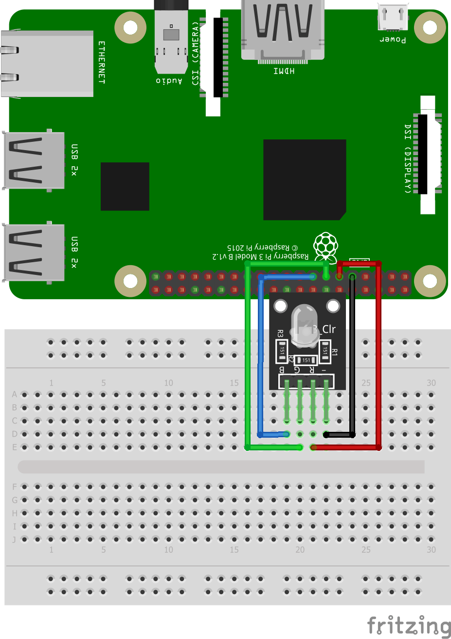 Interfacing RGB 3 Color LED Module KY-016 in Raspberry Pi - Iotguider