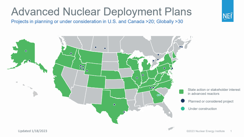 With Advocates See A Bright Future For Nuclear After Advanced Nuclear Projects Map 
