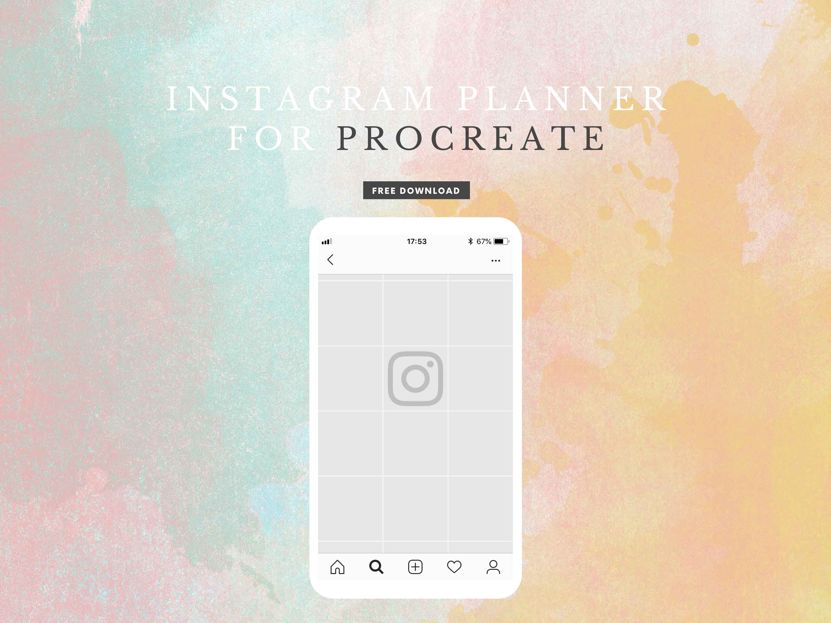Instagram Grid Planner For Procreate Ipad Calligraphy