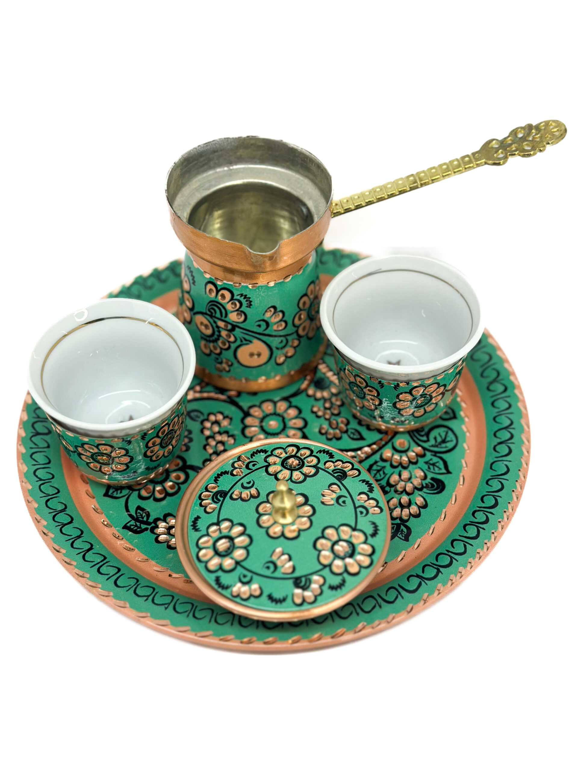 handmade copper Turkish coffee set