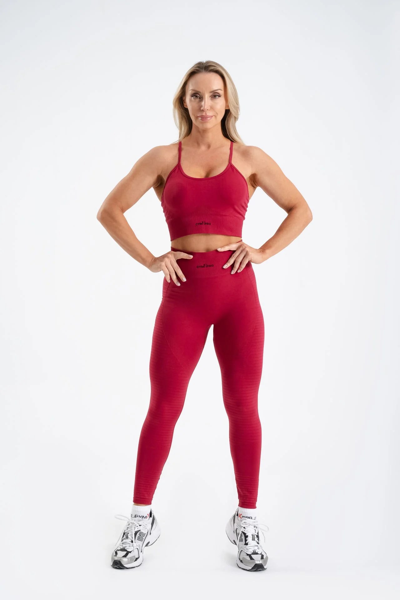 Seamless Red Sports Bra for Women – Gym Fitness Activewear Top, Ribbed Yoga Bra, Workout Crop Top
