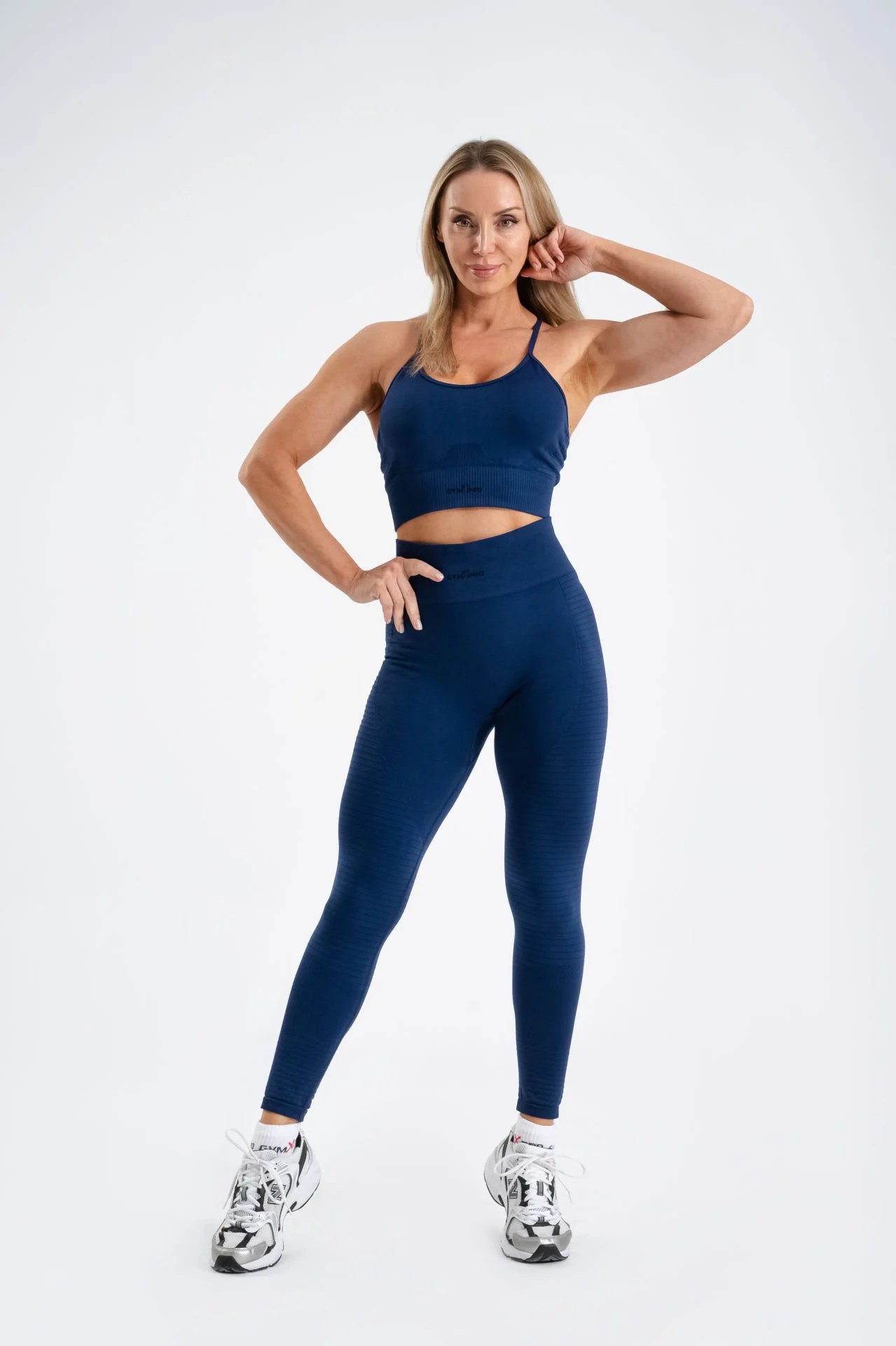 Women’s Seamless Sports Bra Navy - Workout Crop Top, High Support Fitness & Yoga Activewear