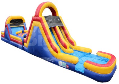 48' Obstacle Course with Slide and Pool