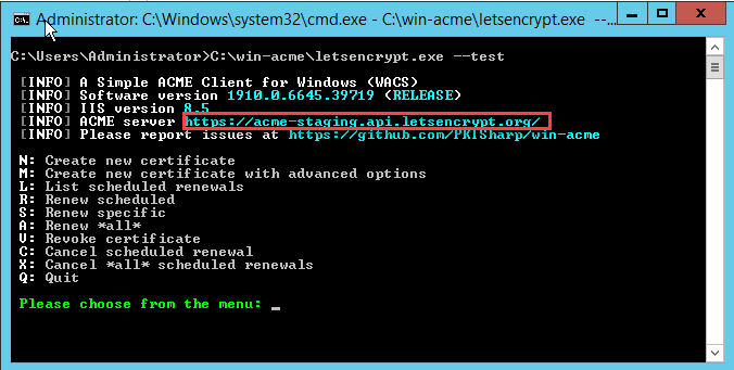 win acme dns validation