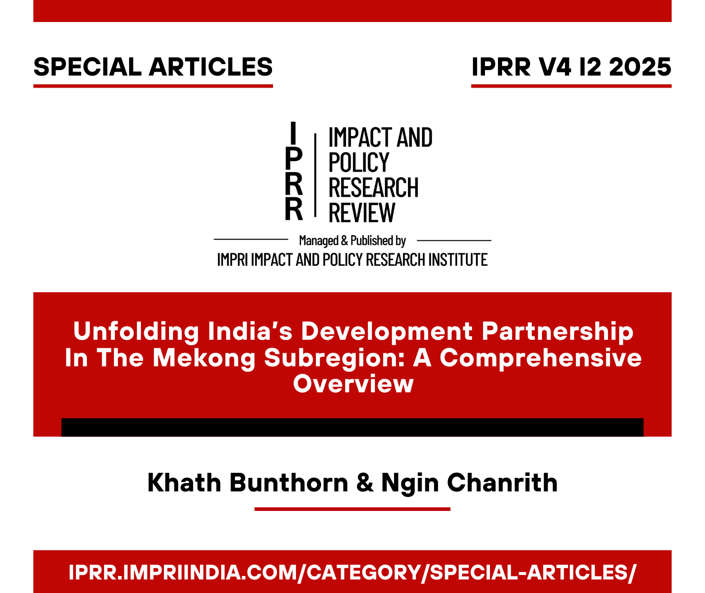 Unfolding India’s Development Partnership In The Mekong Subregion: A Comprehensive Overview