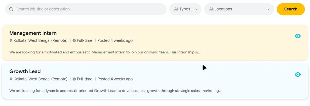 IQ Jobs Manager front-end job search and listings page