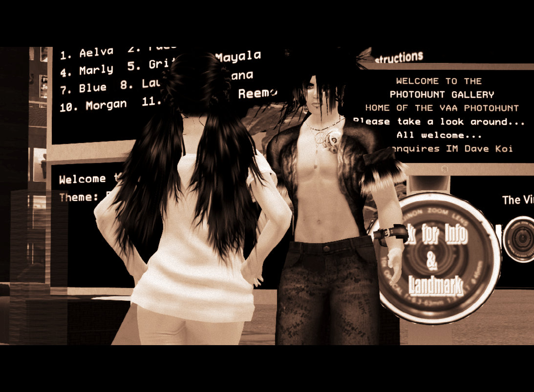 Selenium toned black & white photograph of Xue Faith and Dave Koi