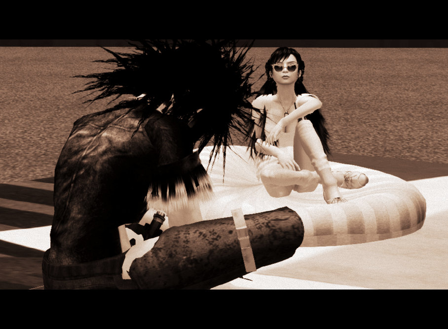 Selenium toned black & white photograph of Dave Koi & Xue Faith