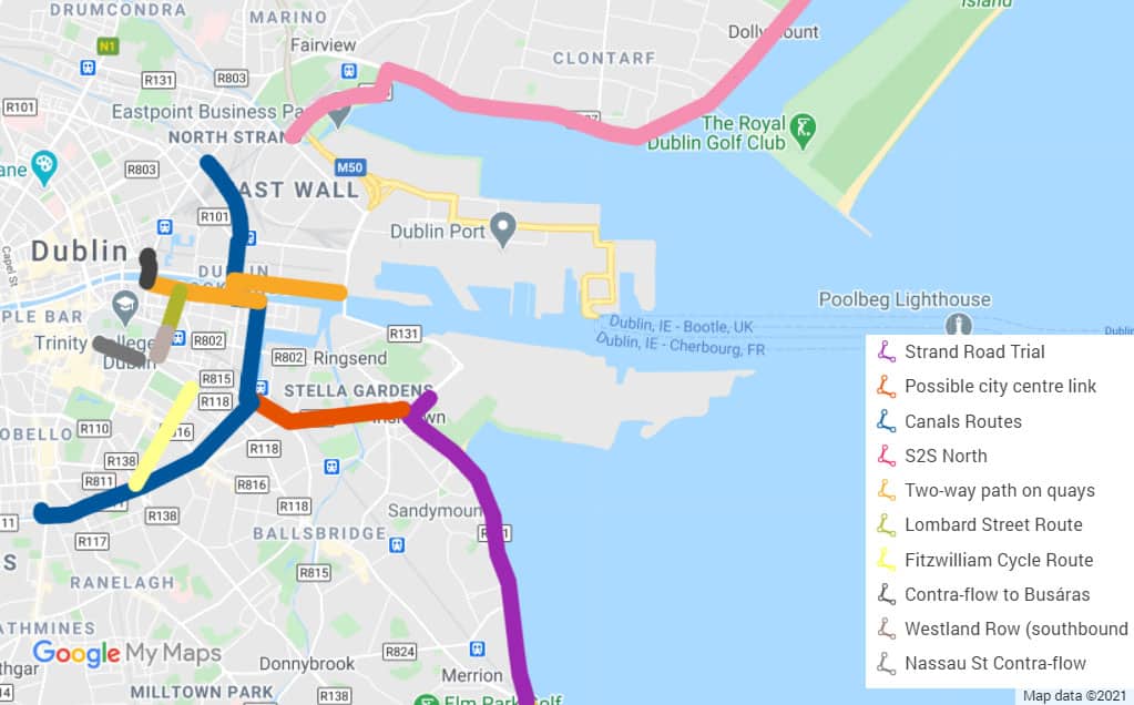 5 Things To Help Make Sandymount Cycle Path Trial A Success Sandymount Trial In City Centre Context Map