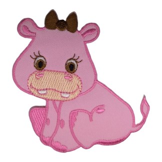 Pink Sitting Hippo Iron on Patch Australia by Dek D