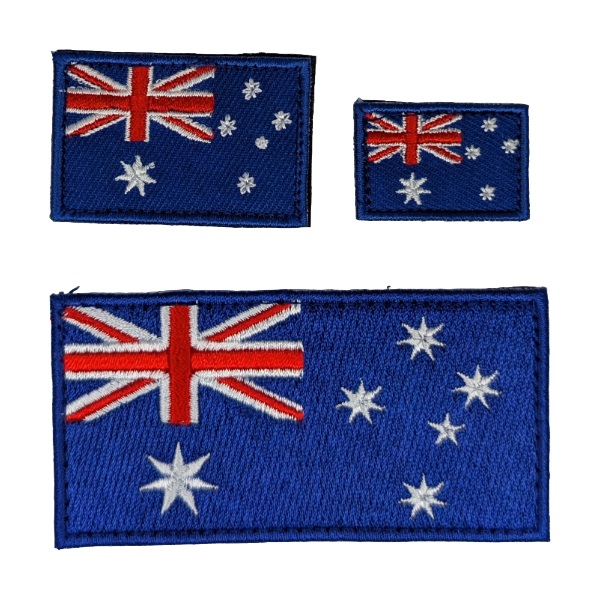 Flag of Australia with Blue Border Patch Hook and Loop