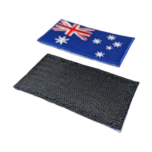Large Flag of Australia with Blue Border Patch Hook and Loop