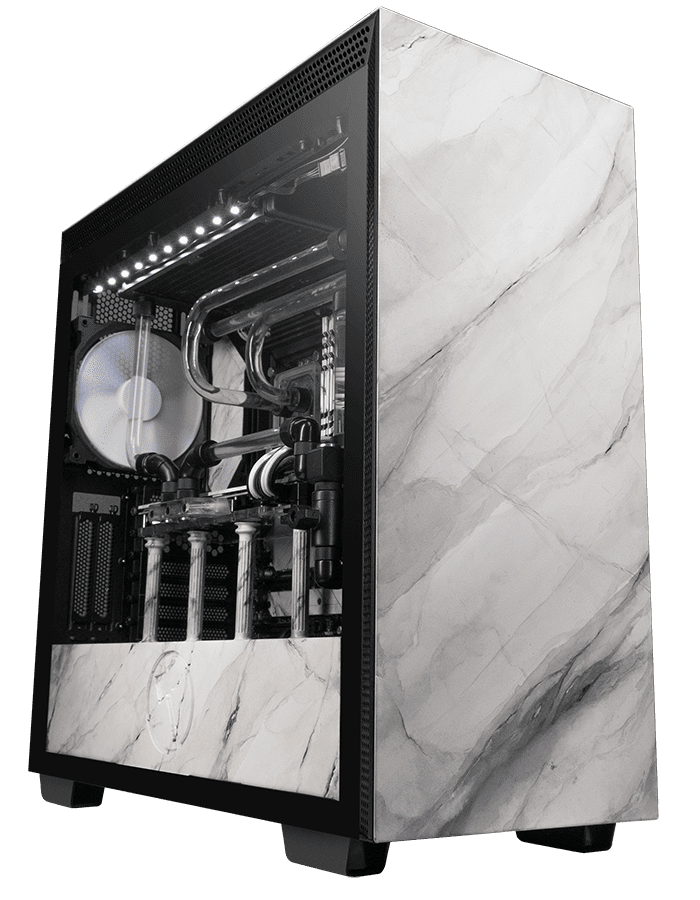 A unique white marble computer