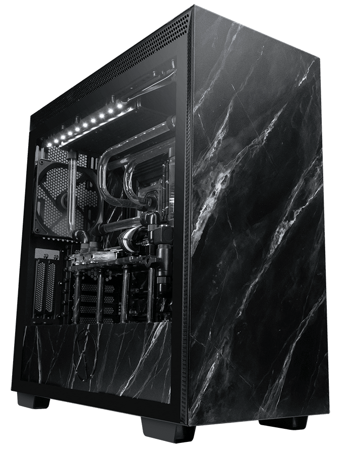 A unique black marble computer