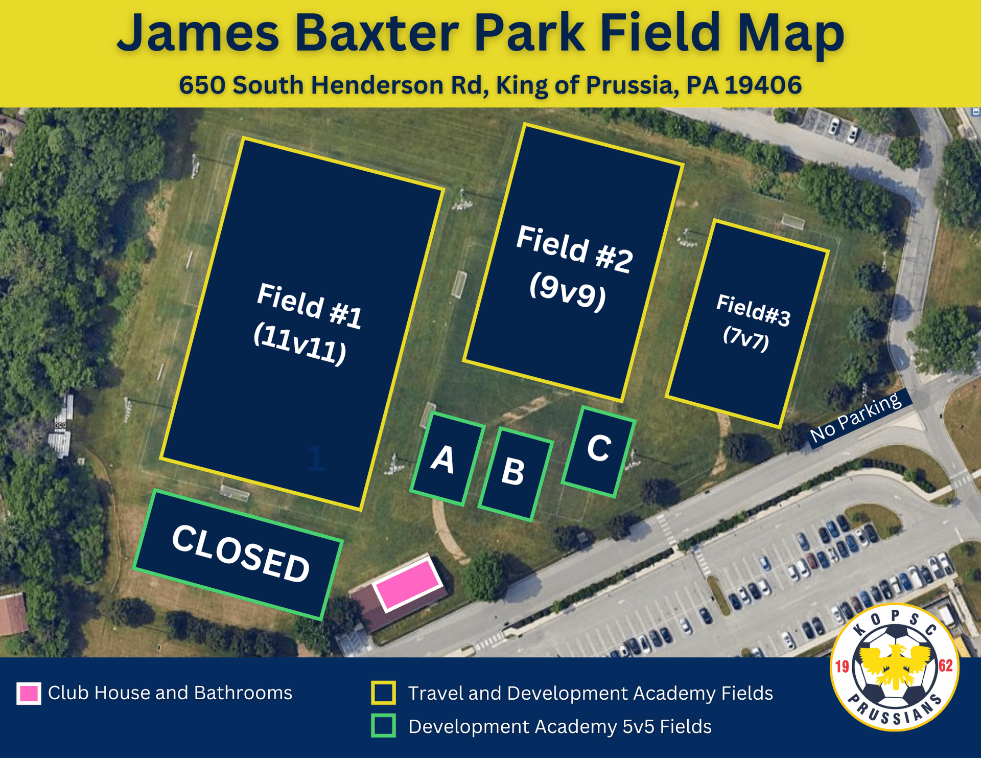 King Of Prussia Soccer Club James Baxter Park Map (1) 