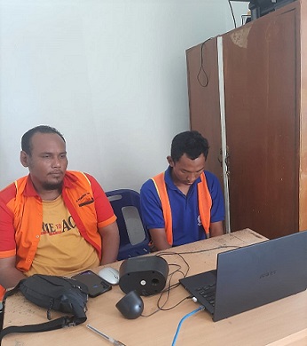 Terdakwa Heri Sahputra alias Heri dan Fitra Tri Gunawan alias Pitok sidang secara virtual dari Lapas Kelas IIA Pematangsiantar