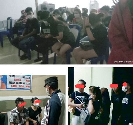 Para pasangan bukan suami isteri yang terjaring razia Pekat Dinsos P3A Kota Siantar