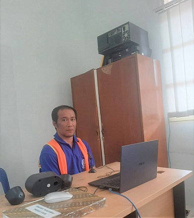 Terdakwa Idian Pratama alias Aseng saat sidang virtual dari Lapas Kelas IIA Pematangsiantar