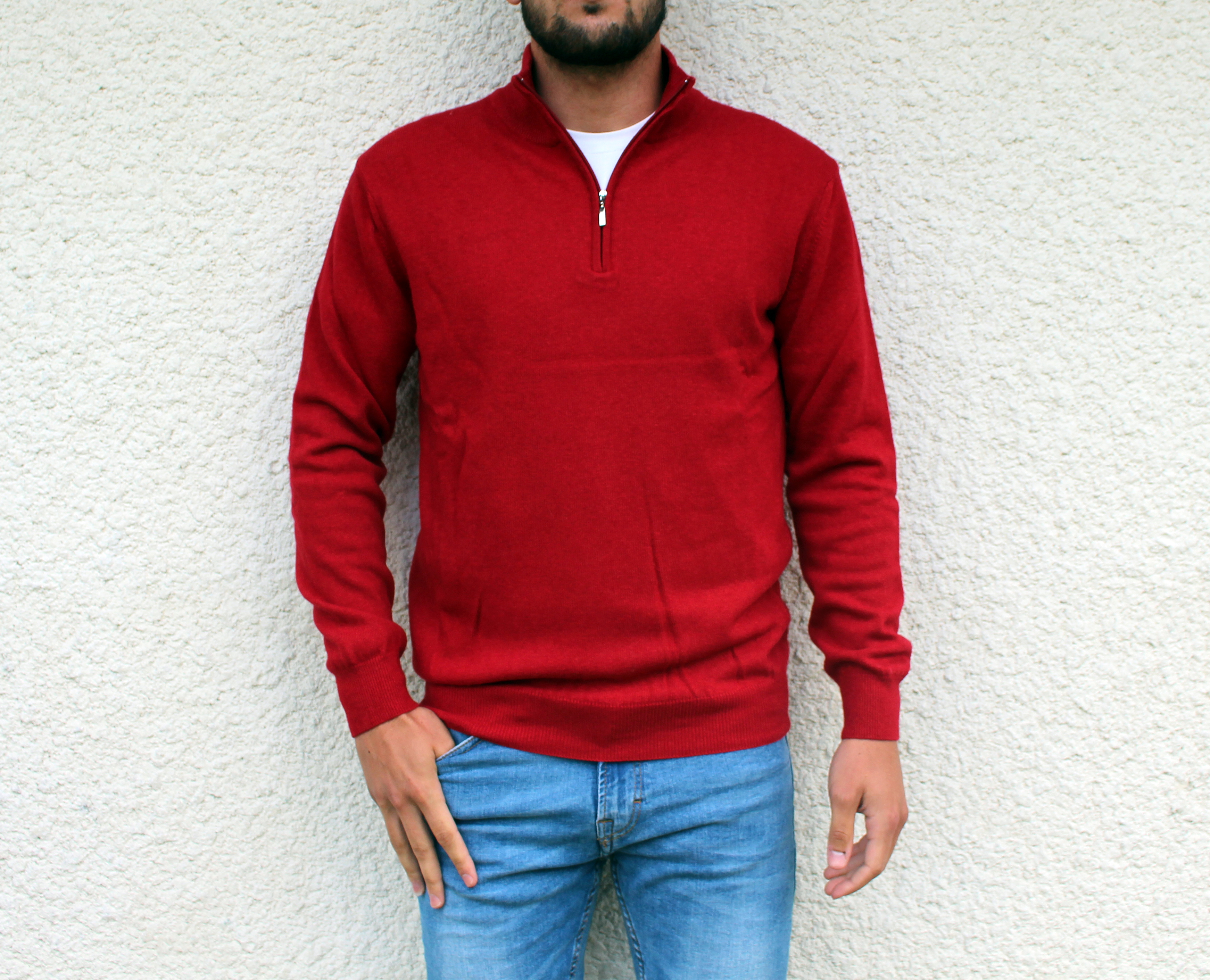 Pull Homme, col zippé