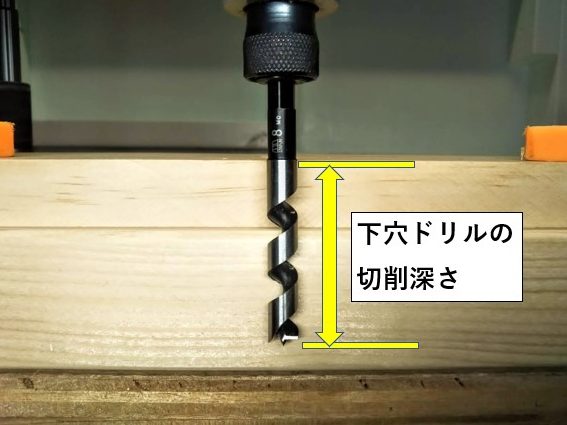 下穴ドリルの切削深さ