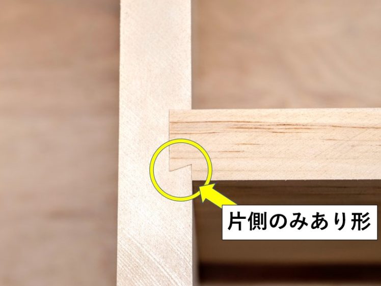片側のみあり形に加工する