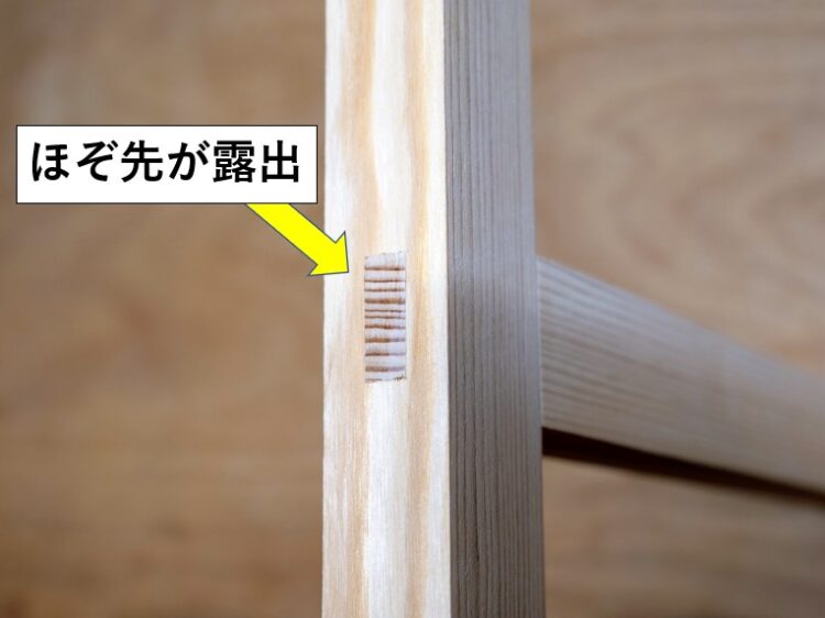 通し平ほぞ接ぎの仕上がり