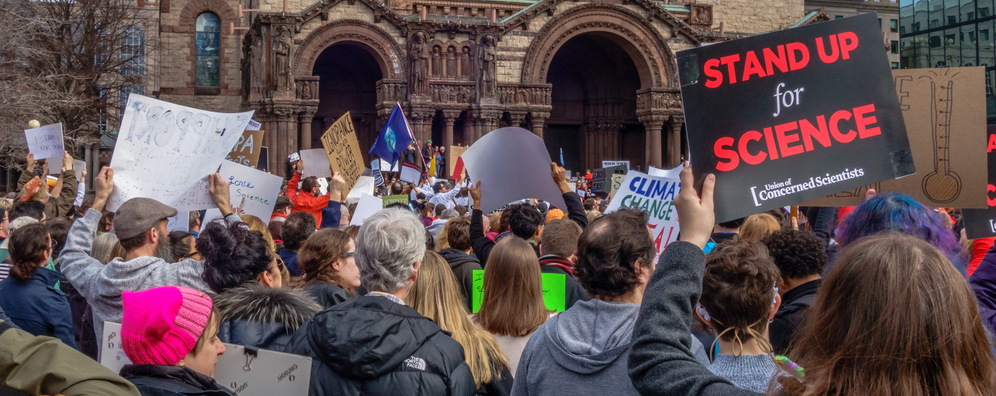 protesters with signs