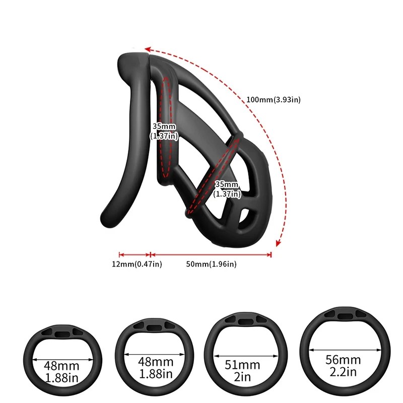 abs chastity device multiple lengths available