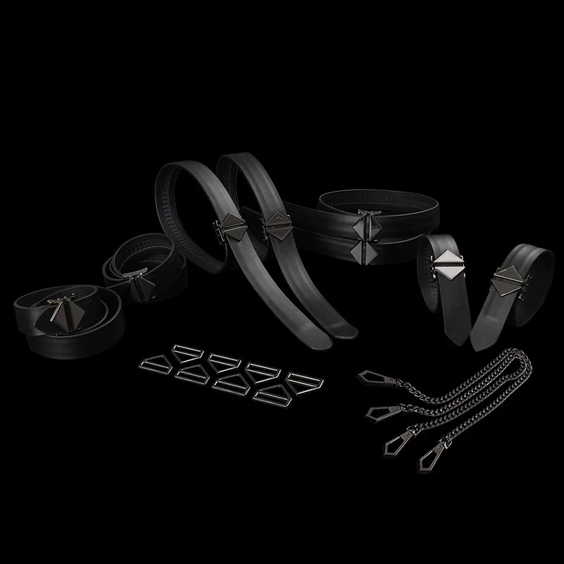 leather bdsm set with multiple straps