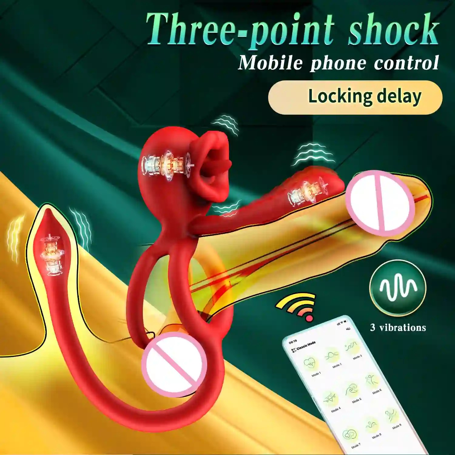 multiple stimulation design vibrating cock ring