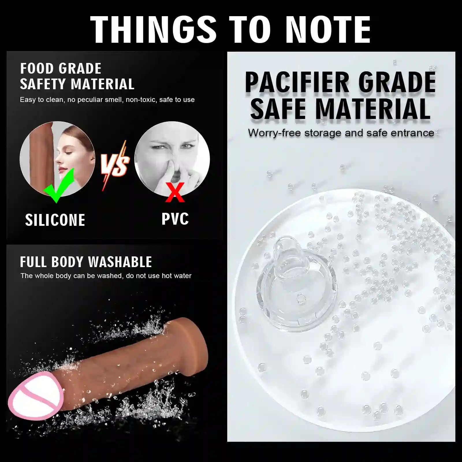 smooth silicone dildo multiple sizes