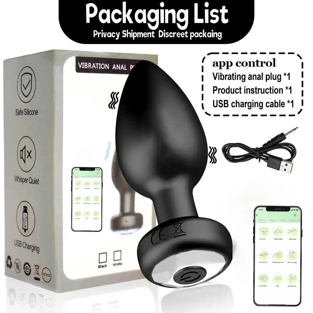 vibrating butt plug with multiple patterns remote