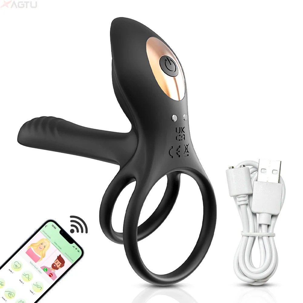 vibrating cock ring with app for customized patterns
