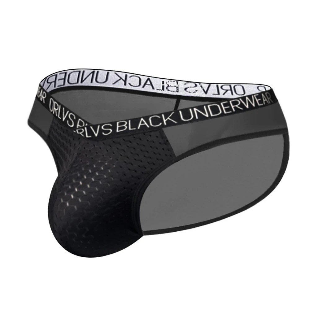 blue mesh solid pattern brief