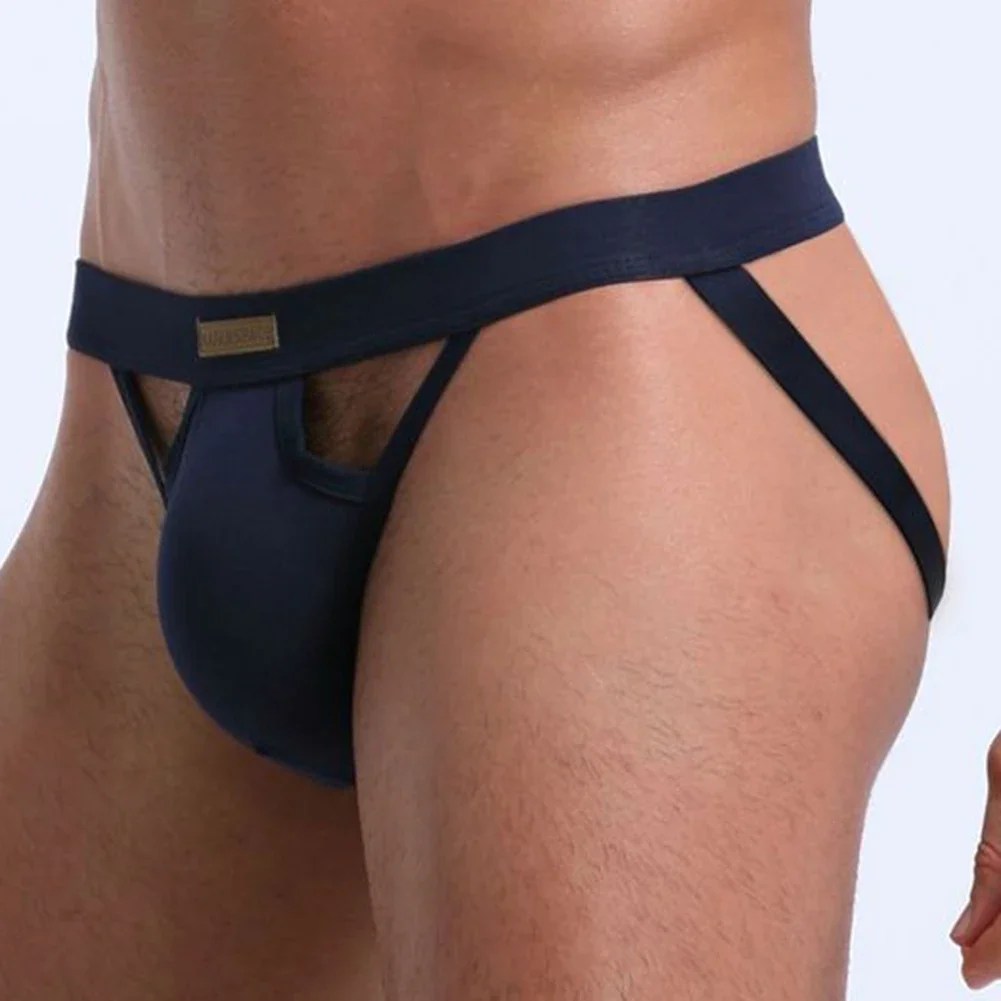 Men's G-String - Low Waist Thong (Cotton) 4 cotton g string with solid pattern