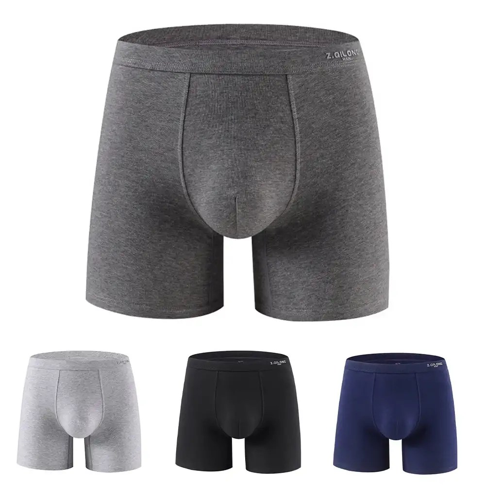 isensualflow com light gray solid cotton blend boxers