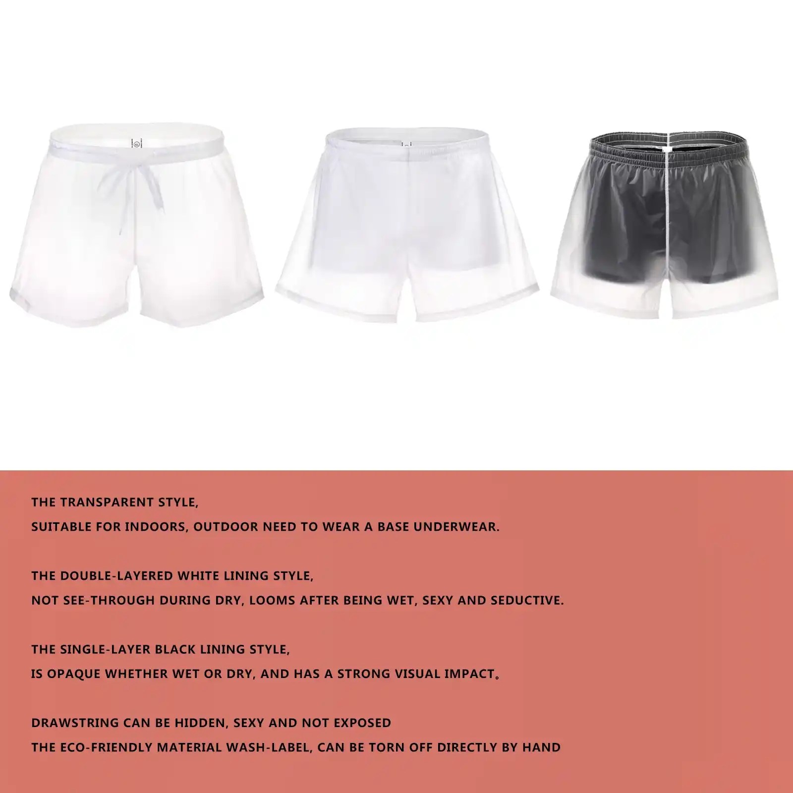 isensualflow com single layer black lining swim trunks