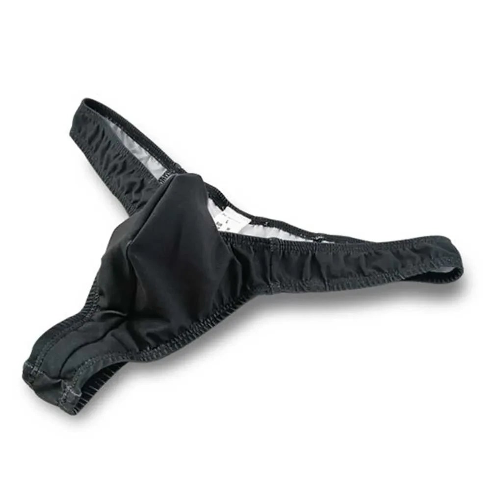 mens solid color polyester thong