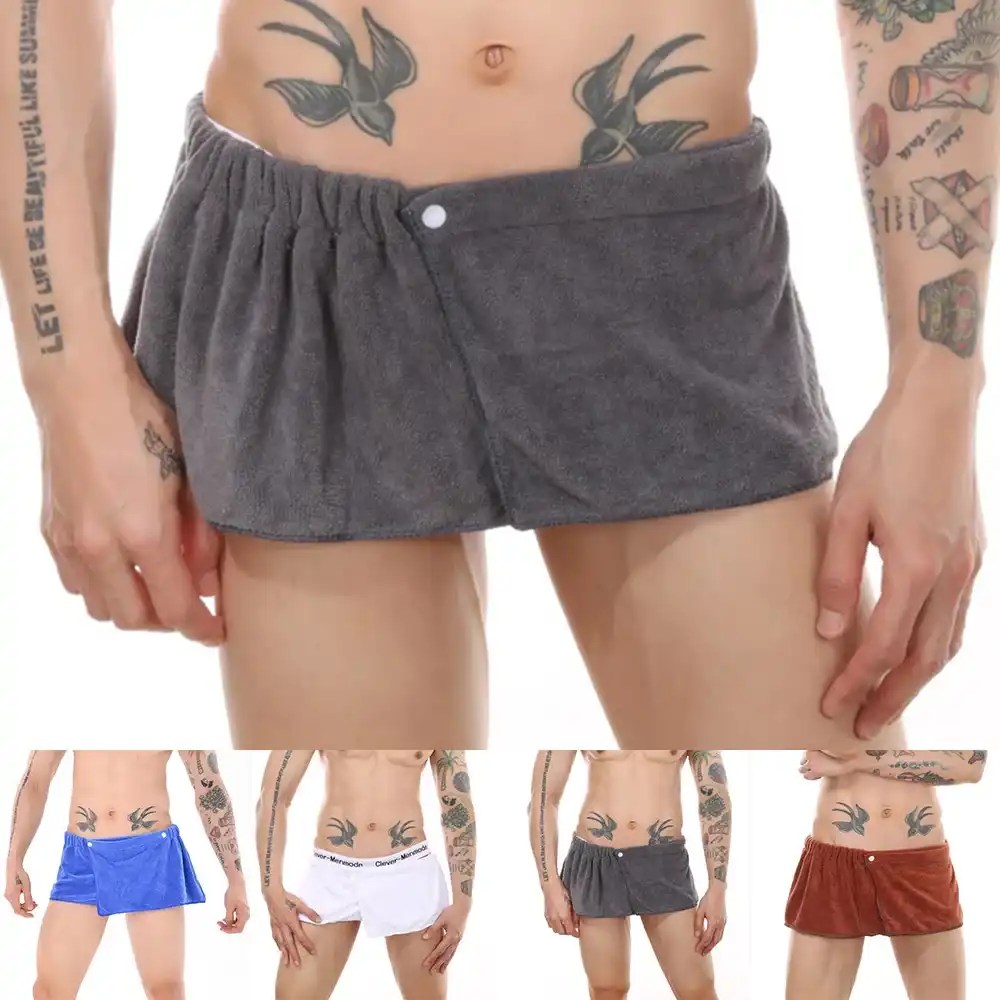 mens solid pattern towel wrap
