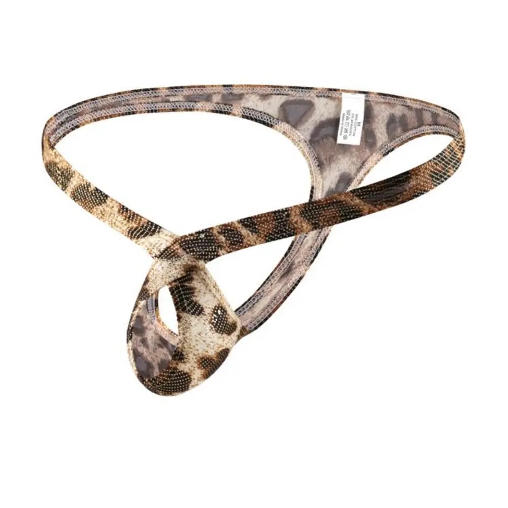 Mens Underwear with Open Back - T-Back Thong (Nylon) 5 patterned open back nylon thong