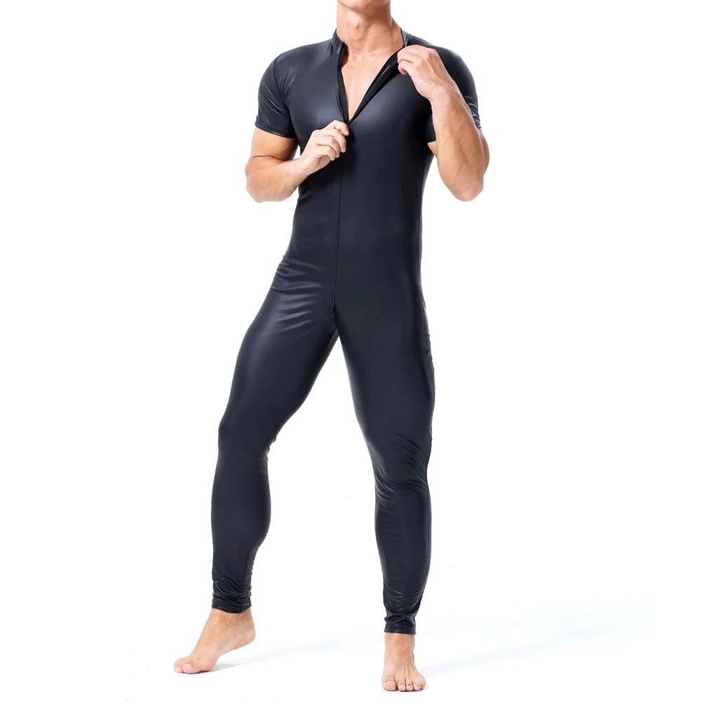 polyester solid pattern mens bodysuit