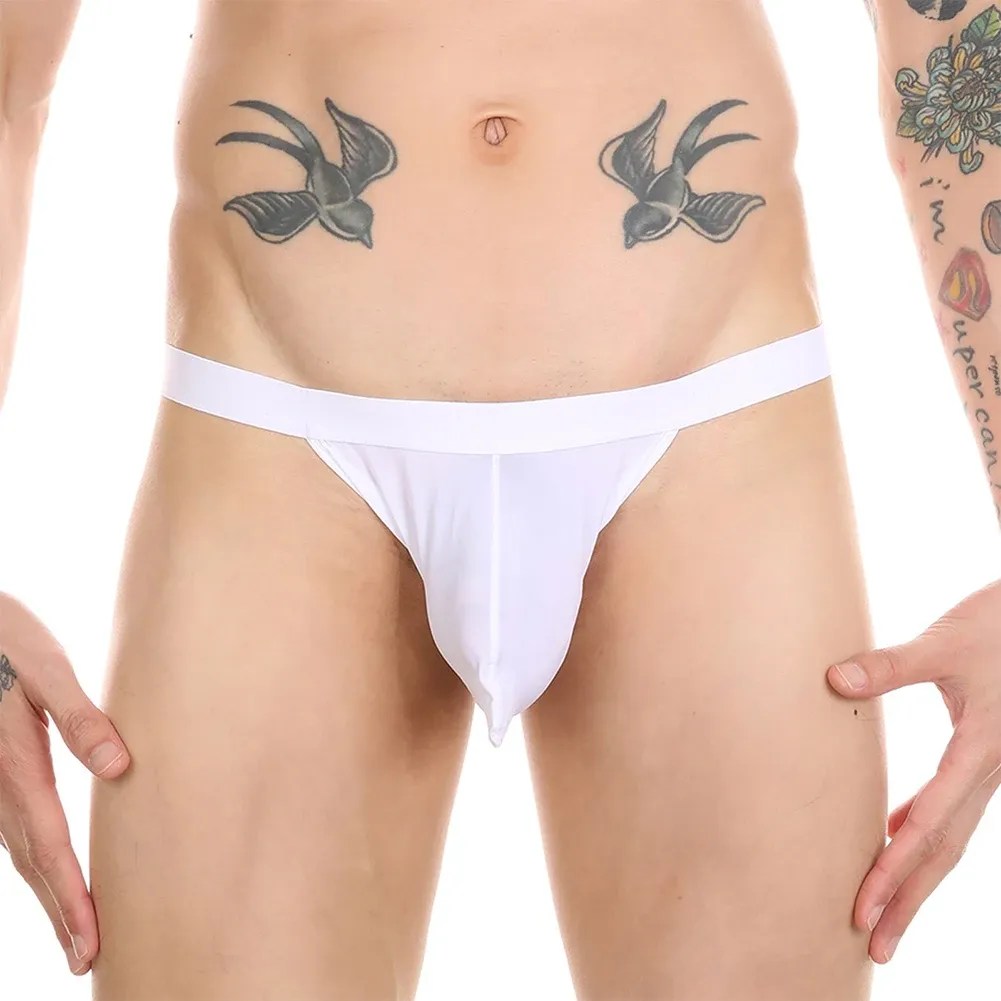 Men's Bondage G-String - Low Waist Thong (Polyester) 5 red solid pattern polyester g string