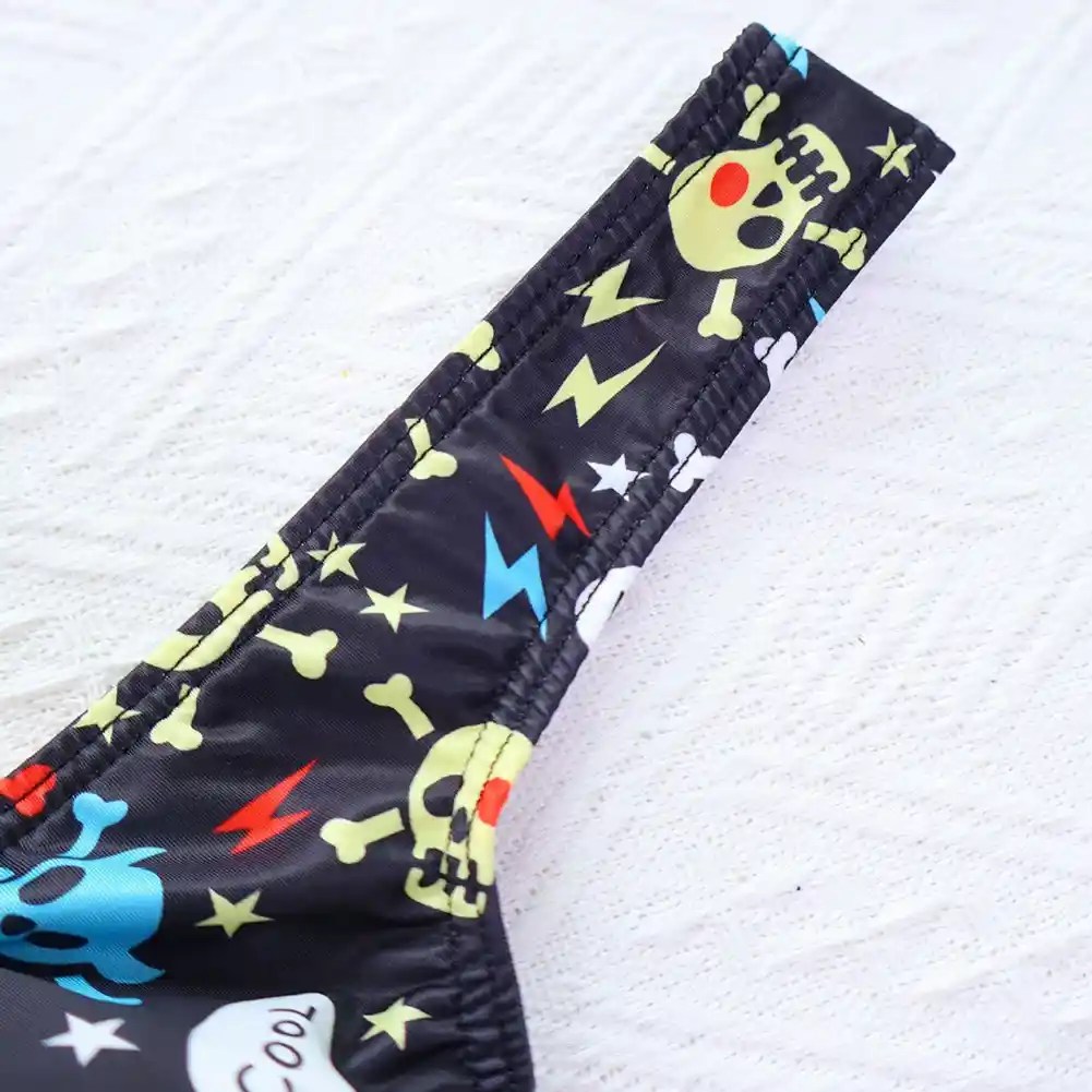 skull pattern pouch front thong