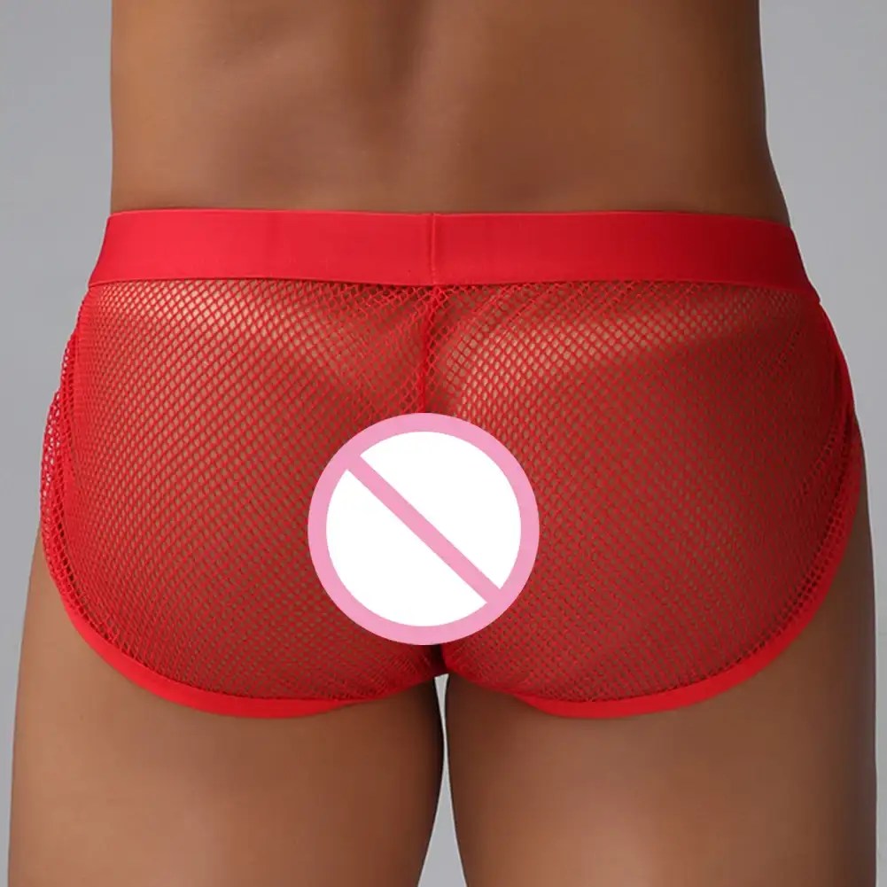 solid pattern breathable pouch boxers