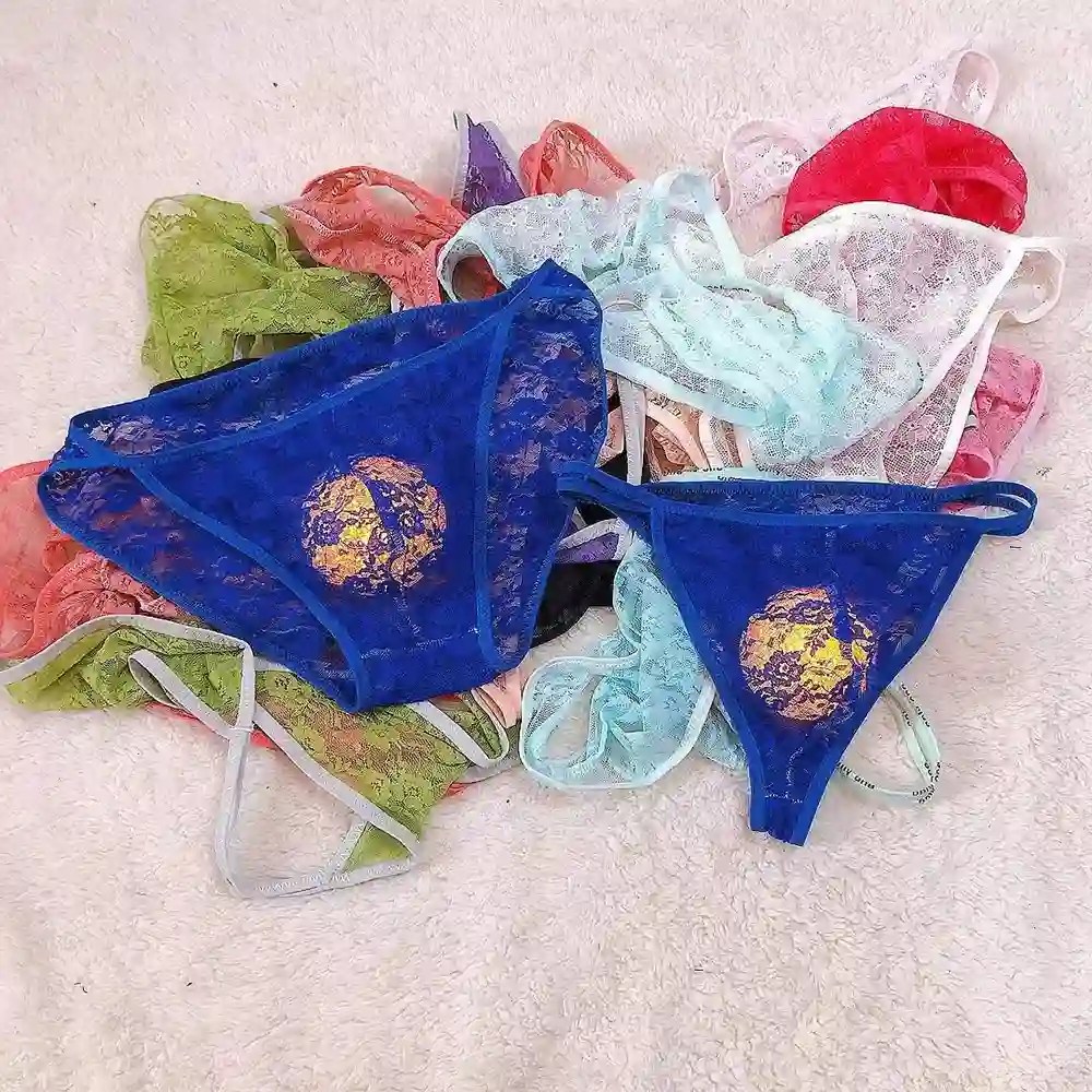 solid pattern lace brief men