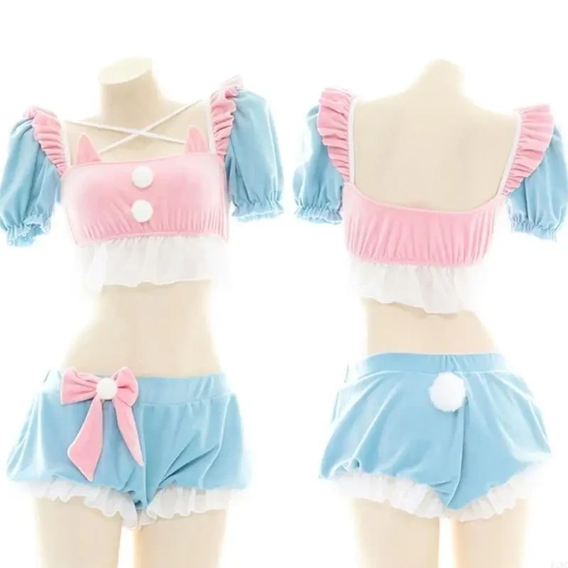 Sexy Role Playing Costumes - Plush Uniform Set 1 solid pattern plush roleplay set